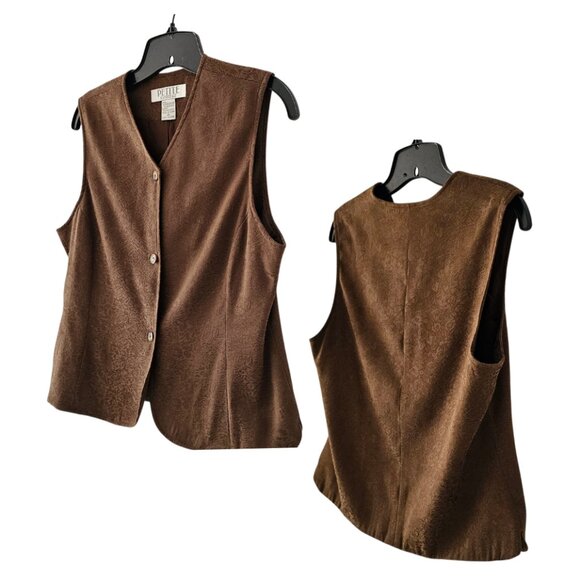 Petite Sophisticate Vest Sleeveless Floral Waistcoat Gilet | EUC | 10P | Brown - Picture 10 of 16